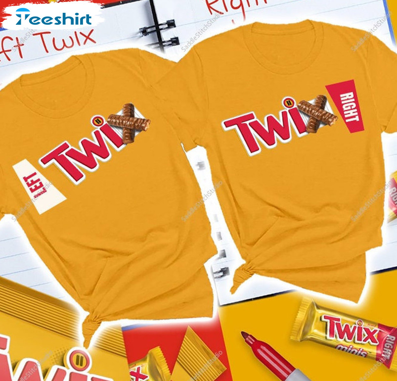 Twix Left Right Couple Shirt - Candy Group Halloween Crewneck Sweater