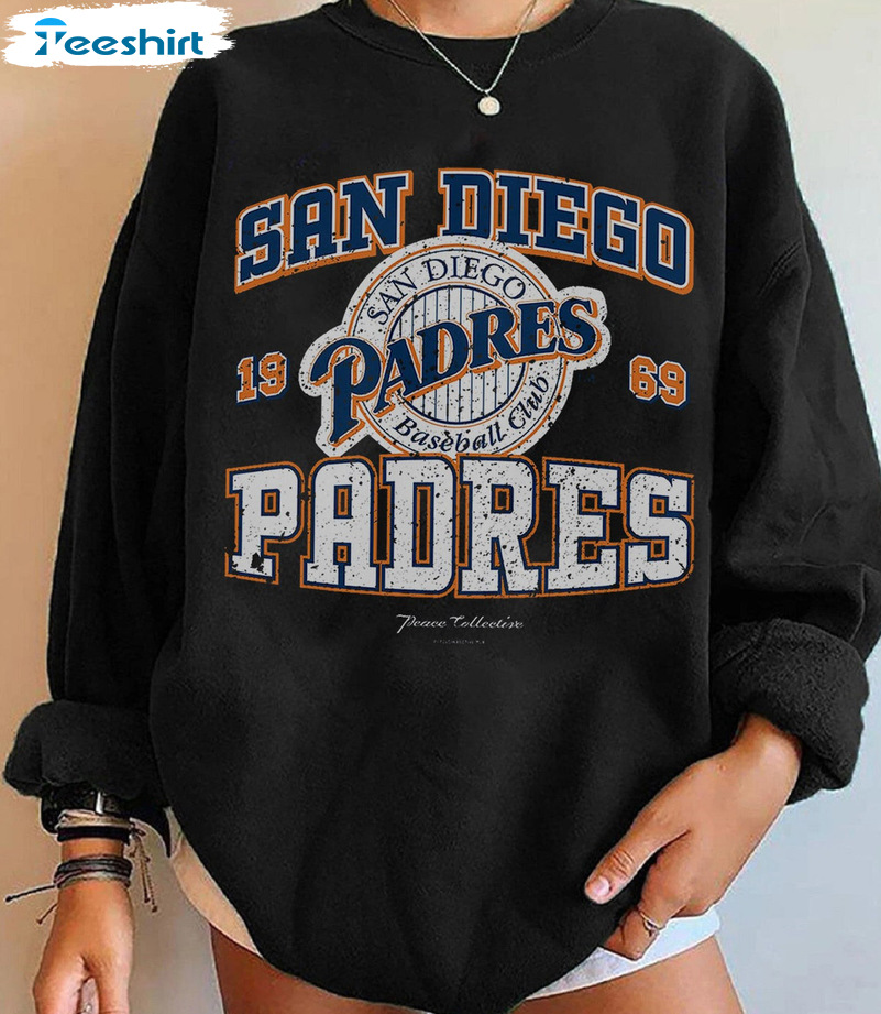 Diego Padres Vintage Sweatshirt - San Diego Baseball Sweater Short Sleeve