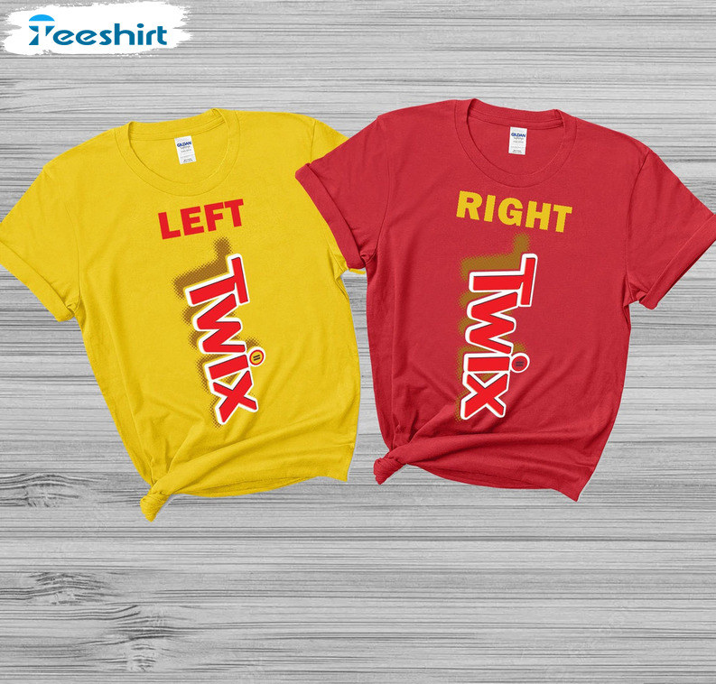 Twix Left And Right Couple Shirt - Candy Twix Sweatshirt Short Sleeve