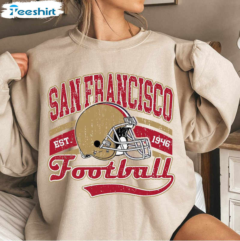 New Rare San Francisco Football Sweatshirt , Niners Inspired Sweater Long Sleeve