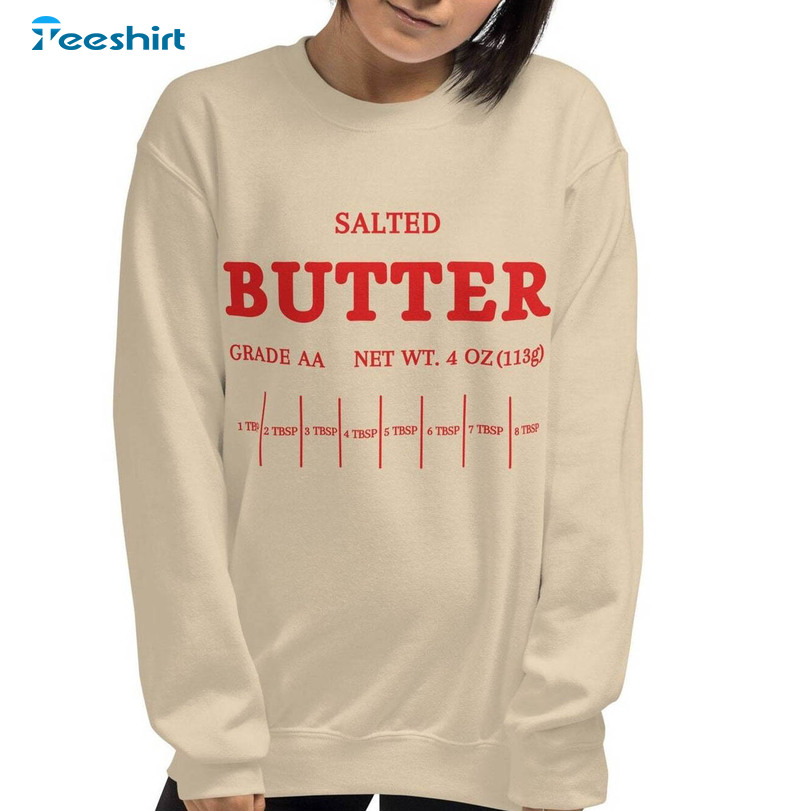 Cute Salted Butter Shirt, Comfort Butter Unisex Hoodie Short Sleeve