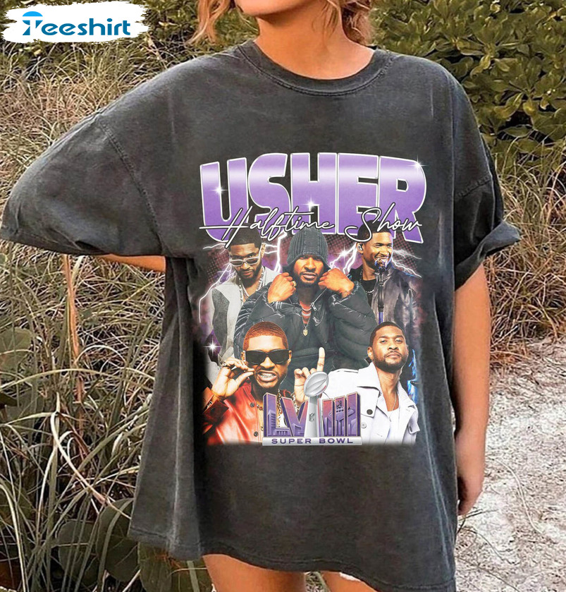 Cool Design Usher Superbowl Shirt, Groovy Rapper Usher Crewneck Short Sleeve