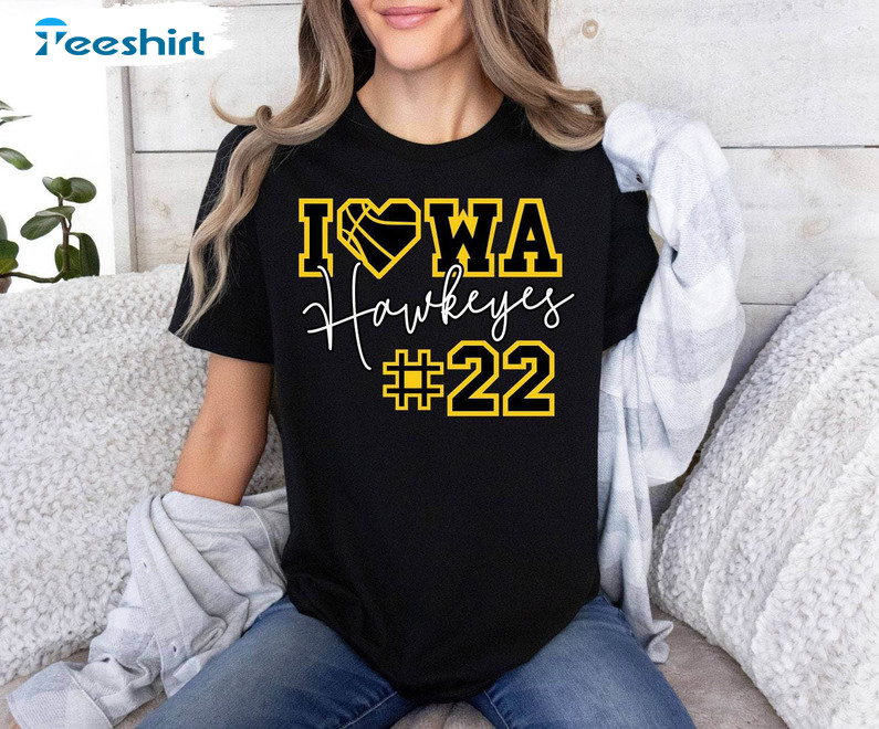 Must Have Caitlin Clark Shirt, Vintage Iowa Hawkeyes 22 Crewneck Short Sleeve