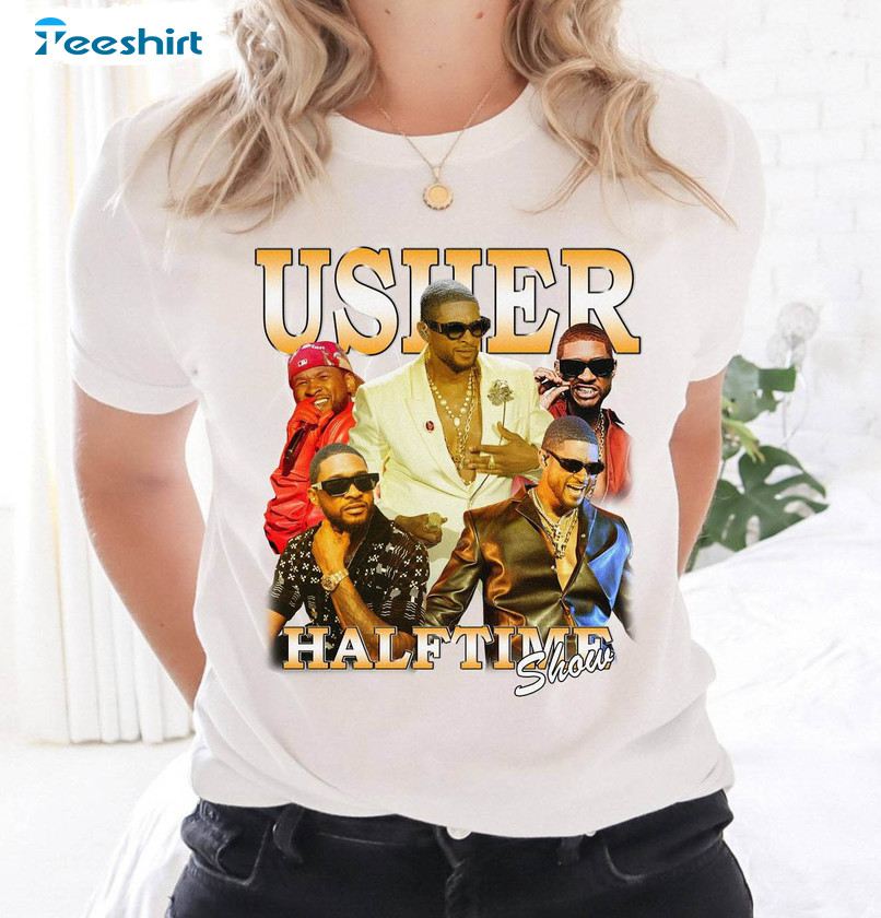 Trendy Usher Halftime Show Unisex T Shirt , Cute Usher Superbowl Shirt Long Sleeve