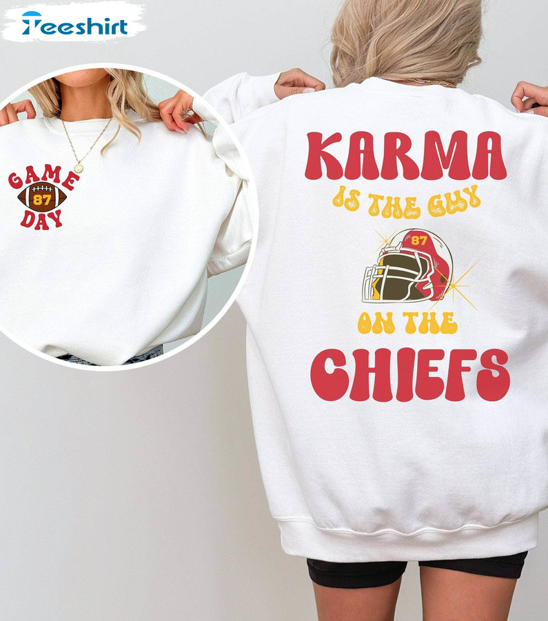 Swifties Travis Unisex Hoodie, Groovy Karma Is The Guy On The Chiefs Shirt Long Sleeve