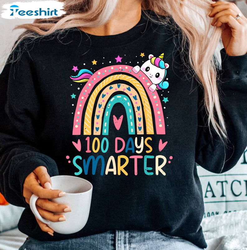 Unicorn New Rare Sweatshirt , 100 Days Smarter Shirt Unisex Hoodie