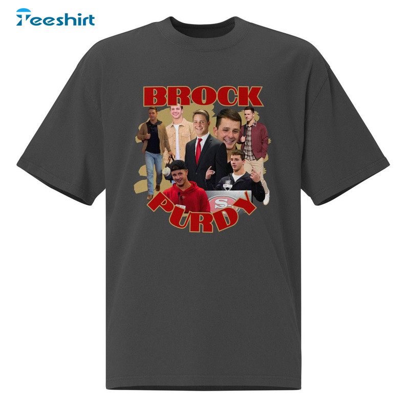 Vintage Brock Purdy Shirt, Cool Design Football Short Sleeve Tee Tops