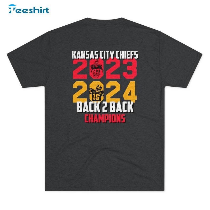 Kansas City Football Back To Back Shirt, Kc 2023 2024 Football Unisex Hoodie T-shirt