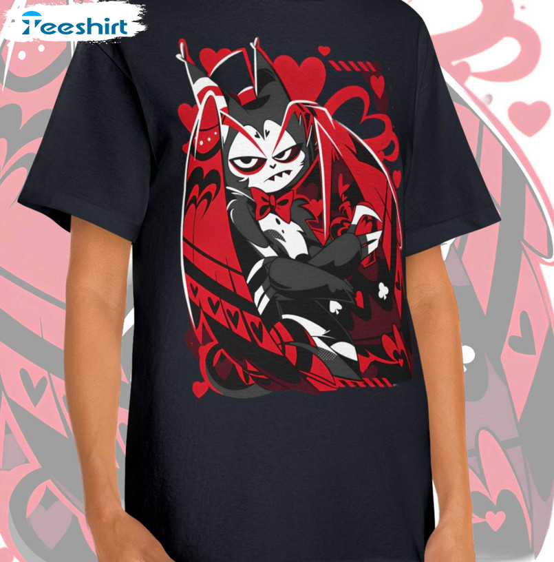 Hazbin Hotel Husk Shirt, Embrace Nostalgic Elegance Long Sleeve Hoodie