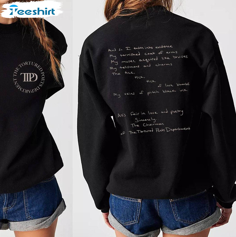 The Tortured Poets Department Vintage Shirt, Swifties New Album Crewneck Sweatshirt Long Sleeve