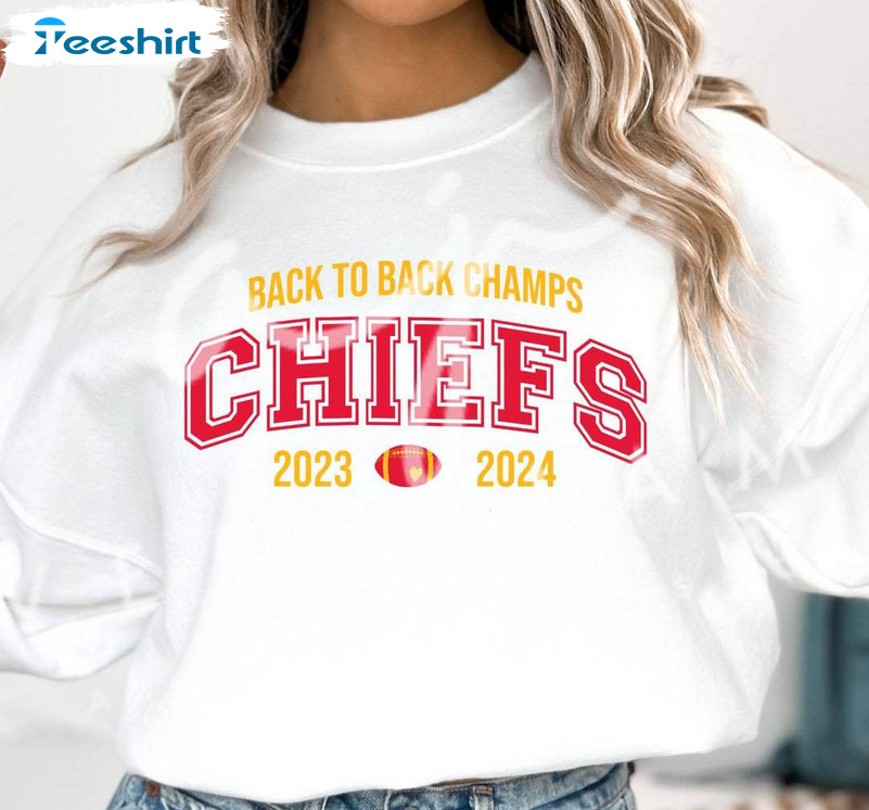 Back To Back Champs Kc Champion Shirt, Chiefs Kingdom Travis Kelce Crewneck Sweatshirt Sweater