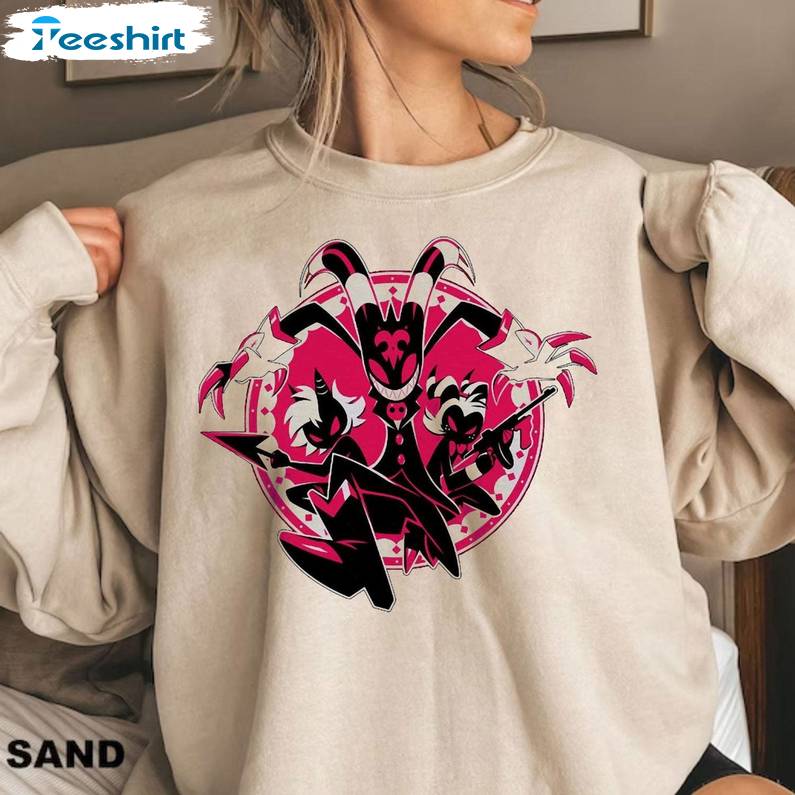 Hazbin Hotel Team Shirt, Helluva Boss Unisex Hoodie Crewneck Sweatshirt