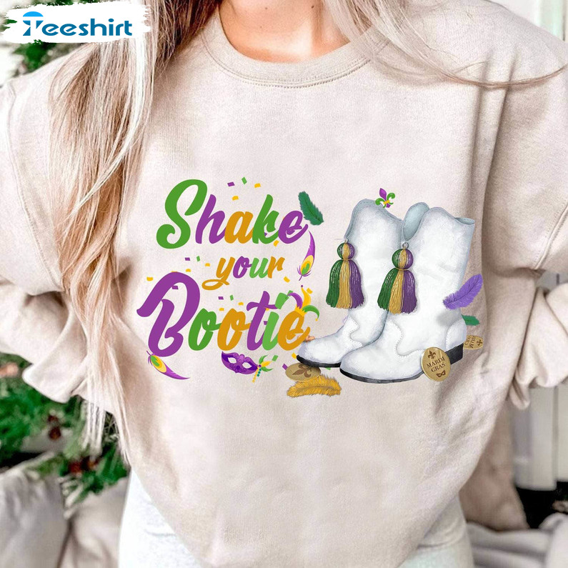 Cool Design Cowgirl Boots Unisex T Shirt , Trendy Shake Your Booties Shirt Long Sleeve