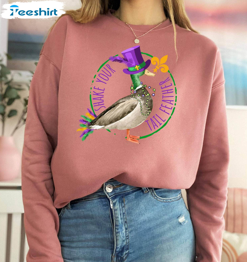 Must Have Shake Your Tail Feather Shirt, Comfort Mardi Gras Beads Sweatshirt Tank Top