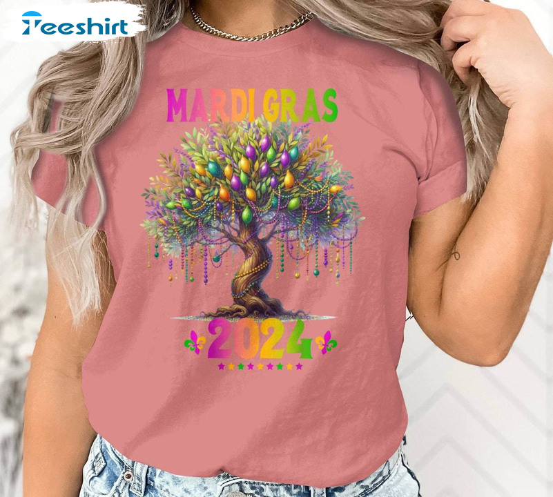 Limited Mardi Gras Bead Tree Shirt, Must Have Mardi Gras 2024 Sweatshirt Sweater