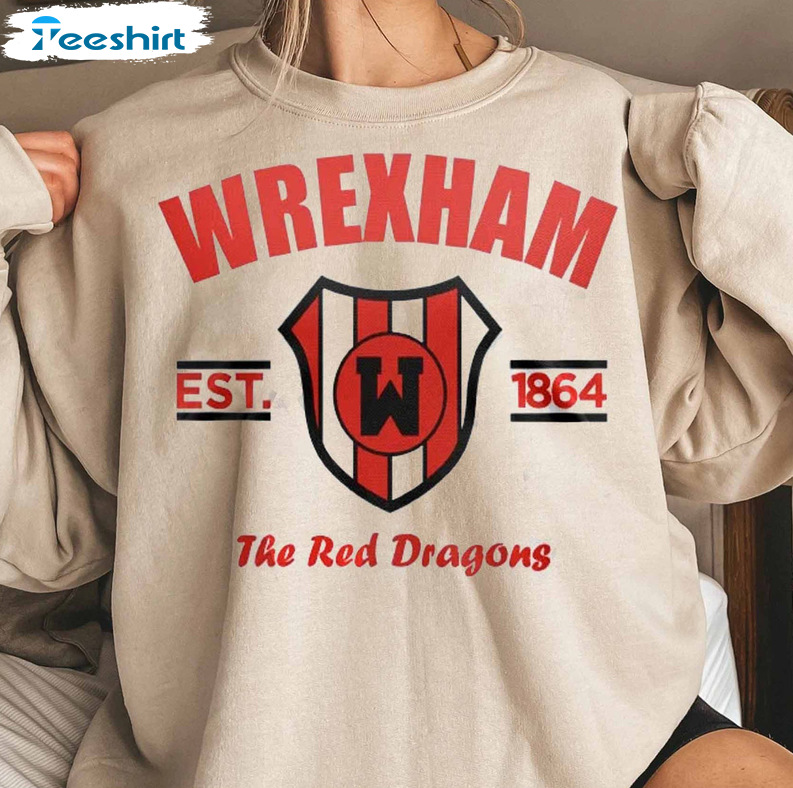 Wrexham Football Shirt - Wrexham Association Vintage Tee Tops Crewneck
