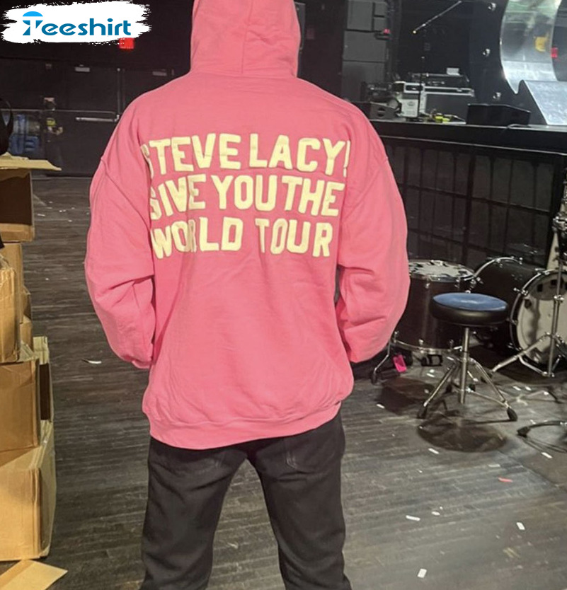 Steve Lacy Give You The World Tour Hoodie - Steve Lacy Tour Long Sleeve Tee Tops