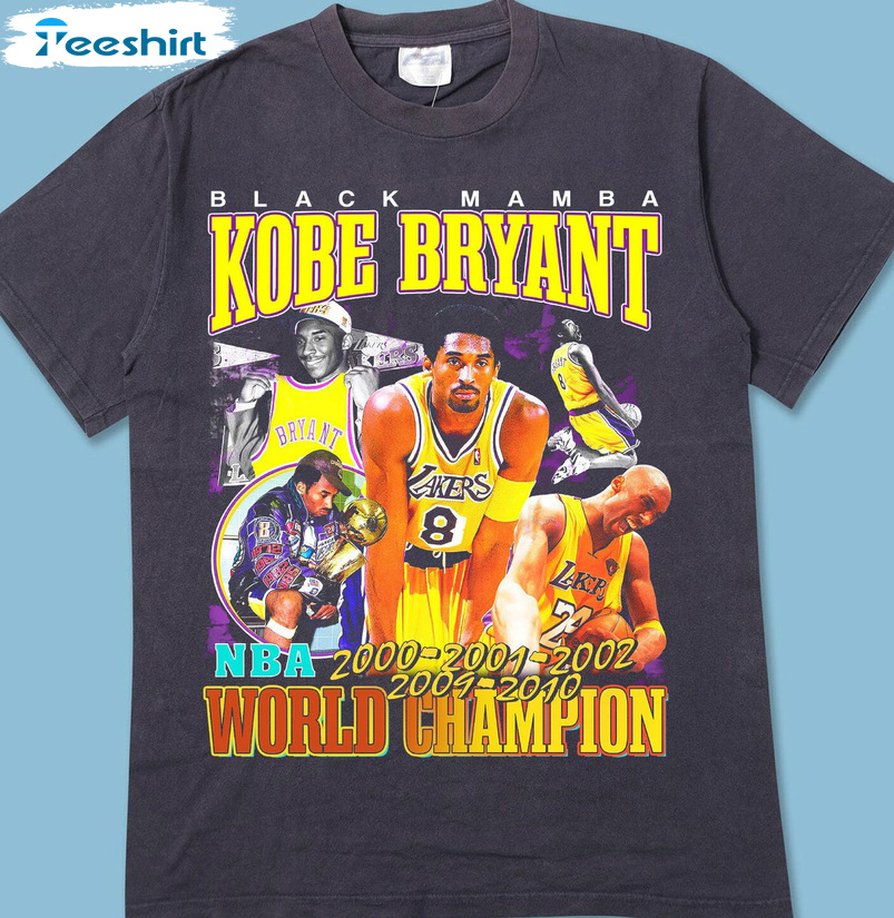 Black Mamba Kobe Bryant Shirt - Bryant World Championt Short Sleeve Crewneck