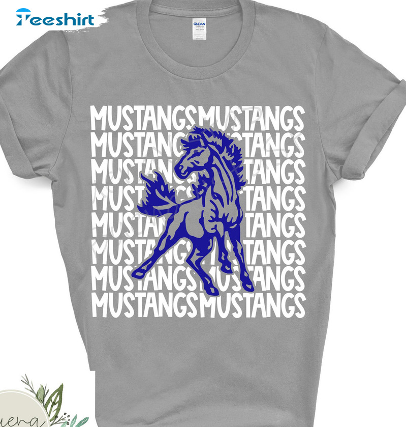 Mustangs Mascot Shirt - Mascot Trending Design Short Sleeve Unisex T-shirt