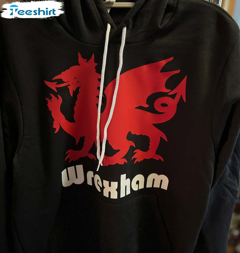 Wrexham Sweatshirt - Wrexham Football Logo Crewneck Unisex Hoodie