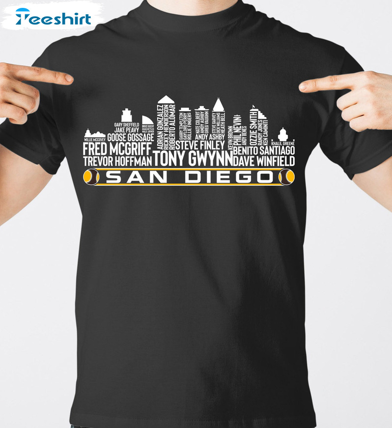 T-Shirt: Padres Skyline Retro Baseball Unisex Shirt - San Diego