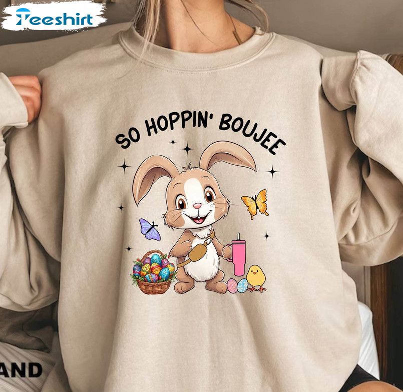 Easter Bunny Shirt, Stanley Tumbler And Belt Bag Rabbit Long Sleeve Sweater