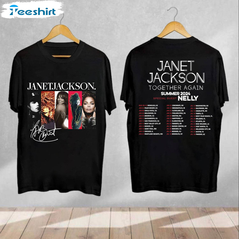 Janet Jackson Collection Singer Shirt, Together Again Summer Tour Long Sleeve T-shirt