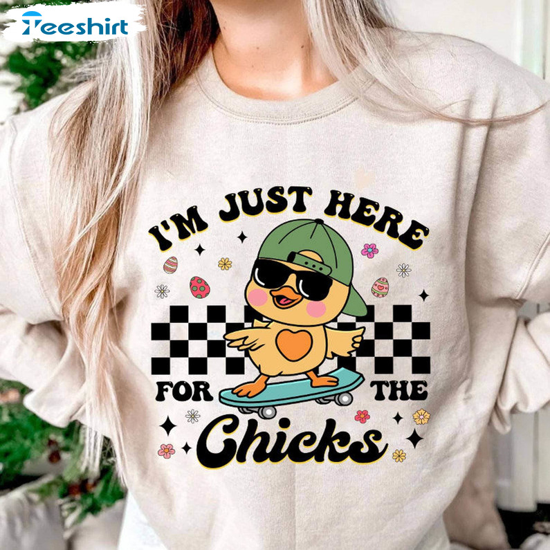 I'm Just Here For The Chicks Easter Shirt, Easter Bunny Tee Tops Tank Top