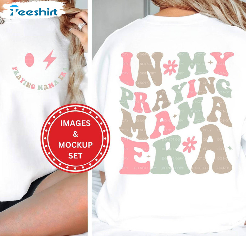 In My Praying Mama Era Vintage Shirt, Cute Mom Short Sleeve Tee Tops