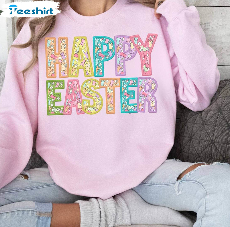 Happy Easter Trendy Shirt, Cute Easter Day Long Sleeve Sweater