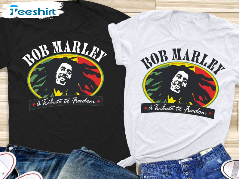 Bob Marley Shirt, Bob Marley A Tribute To Freedom Short Sleeve Tee Tops