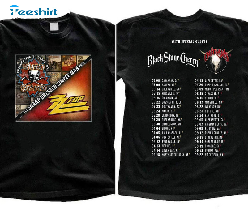 Lynyrd Skynyrd Zz Top Tour Shirt, Zz Top World Tour 2024 Unisex Hoodie Crewneck Sweatshirt