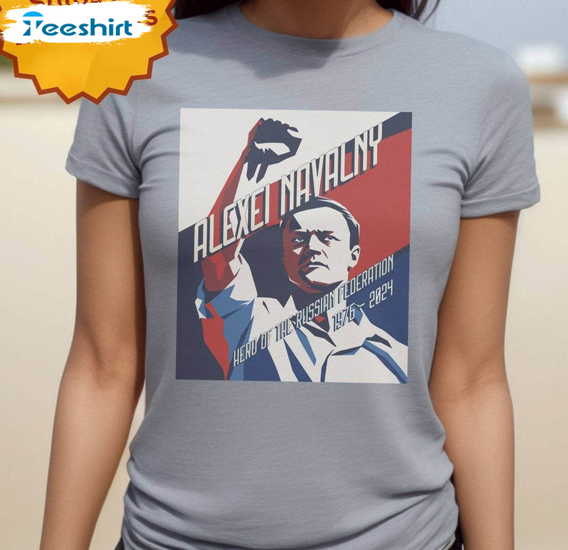 Alexei Navalny Tribute Shirt, Hero Of Russia Protest Short Sleeve Sweater