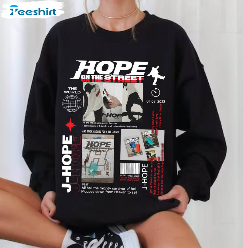 Hope On The Street Trendy Shirt, Bts Army Jhope New Album Crewneck Sweatshirt Sweater