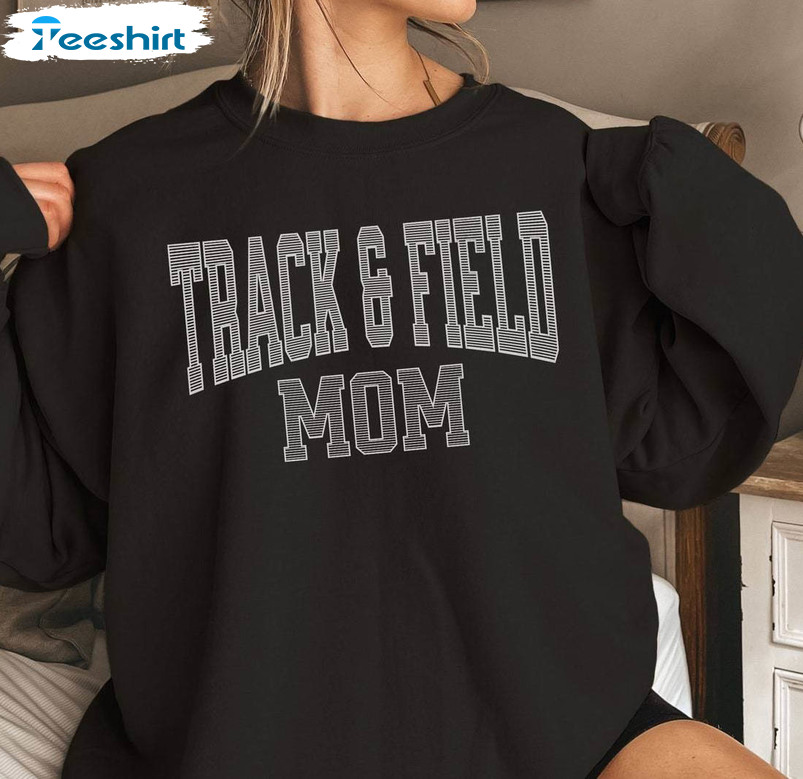 Track And Field Mom Sweatshirt, Vintage Design Tee Tops Hoodie