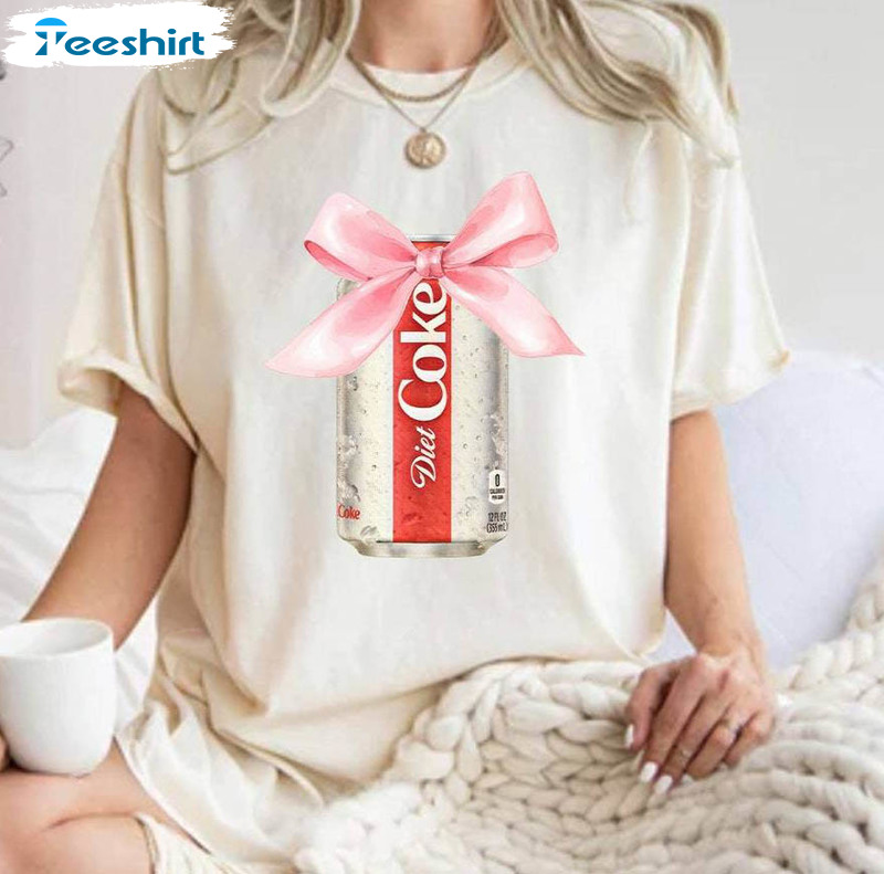 Coquette Diet Coke Shirt, Diet Coke With Pink Bow Crewneck Sweatshirt Tee Tops