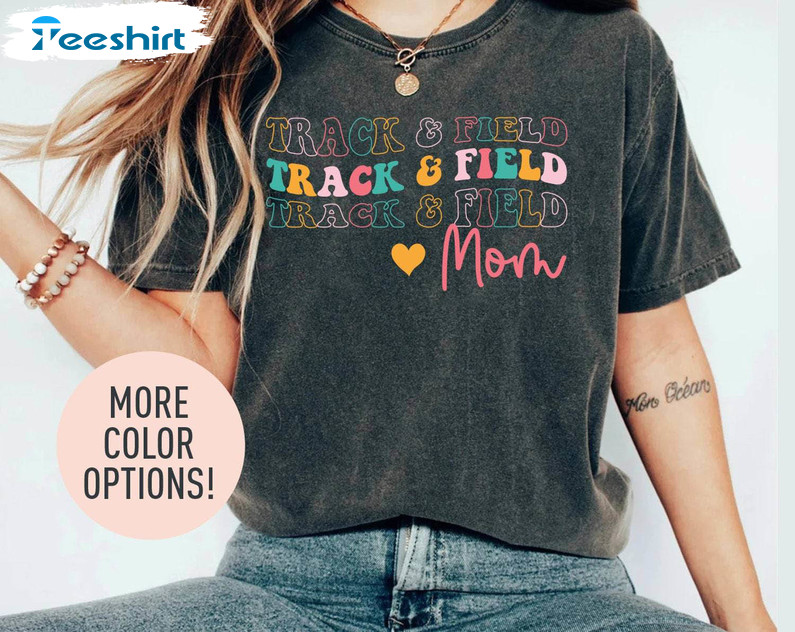 Track And Field Mom Shirt, Mother's Day Long Sleeve Sweater