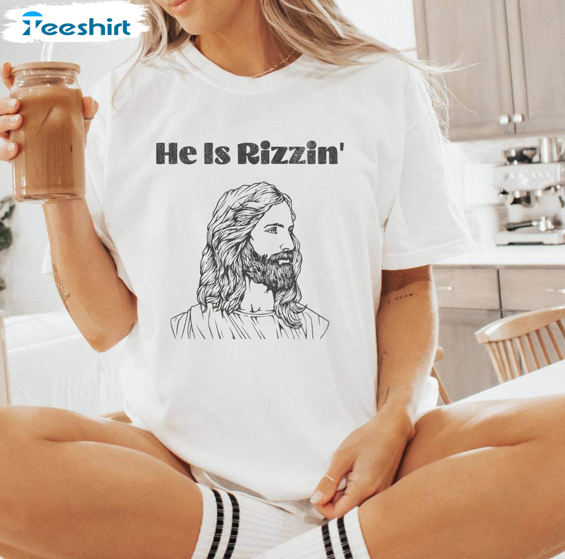 He Is Rizzin Shirt, Funny Easter Vintage Short Sleeve Long Sleeve