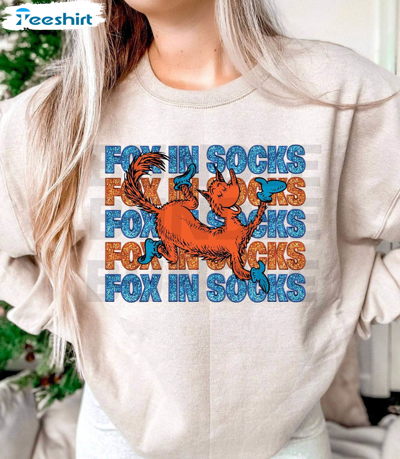 Sequin Fox In Socks Shirt, Read Across America Long Sleeve Sweater