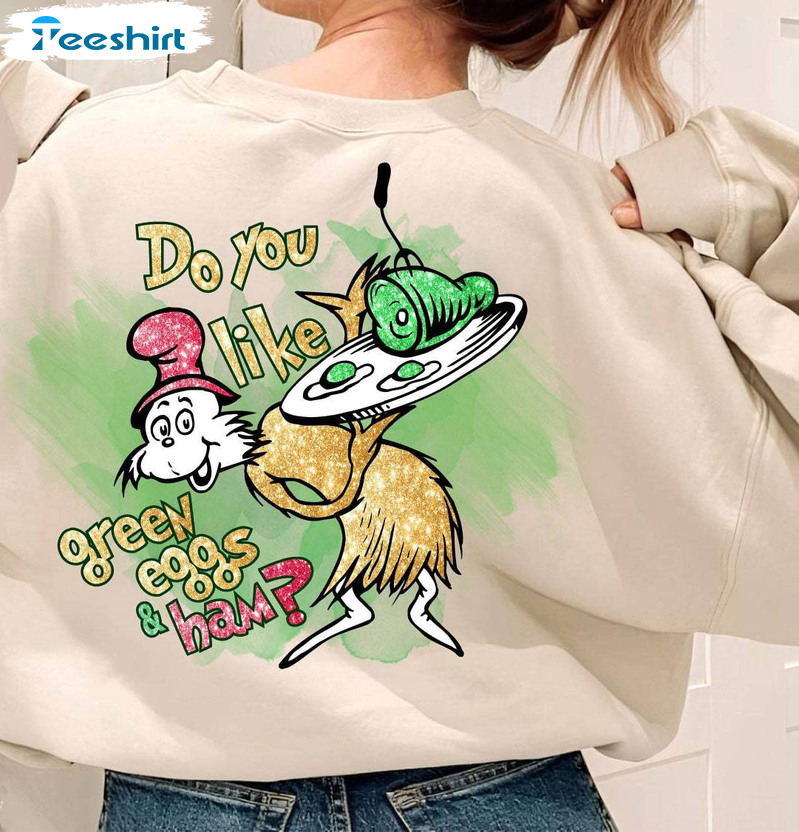 Green Eggs And Ham Shirt, Dr Suess Funny Short Sleeve Sweater