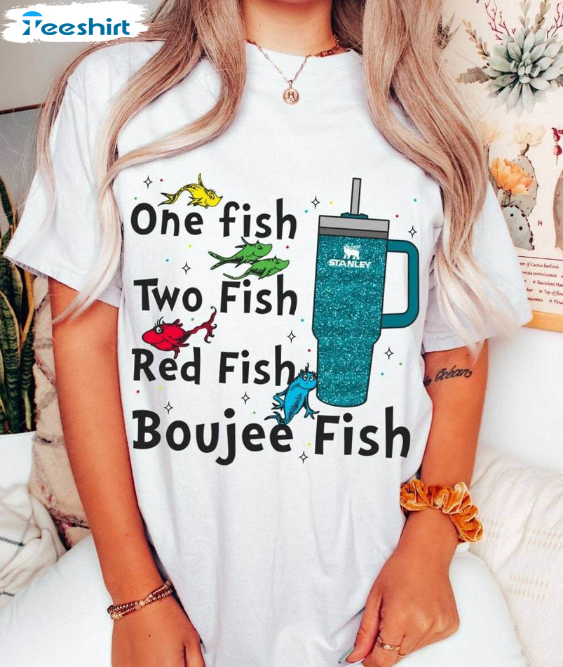 Fishy Couture Dr Seuss Shirt, One Fish Two Fish Red Fish Blue Fish Sweater T-shirt