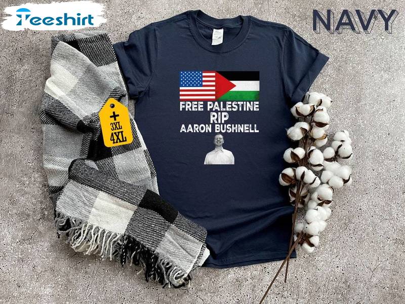 Free Palestine Rip Aaron Bushnell Shirt, Resistance Until Reclamation Short Sleeve Hoodie