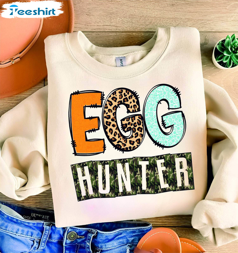 Egg Hunter Shirt, Happy Easter Long Sleeve Hoodie