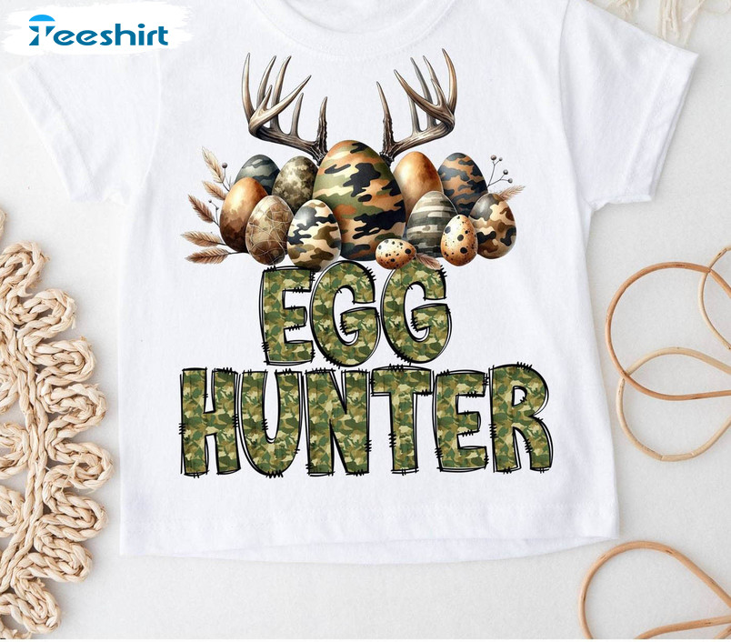 Easter Egg Hunter Shirt, Christian Easter Short Sleeve Tee Tops