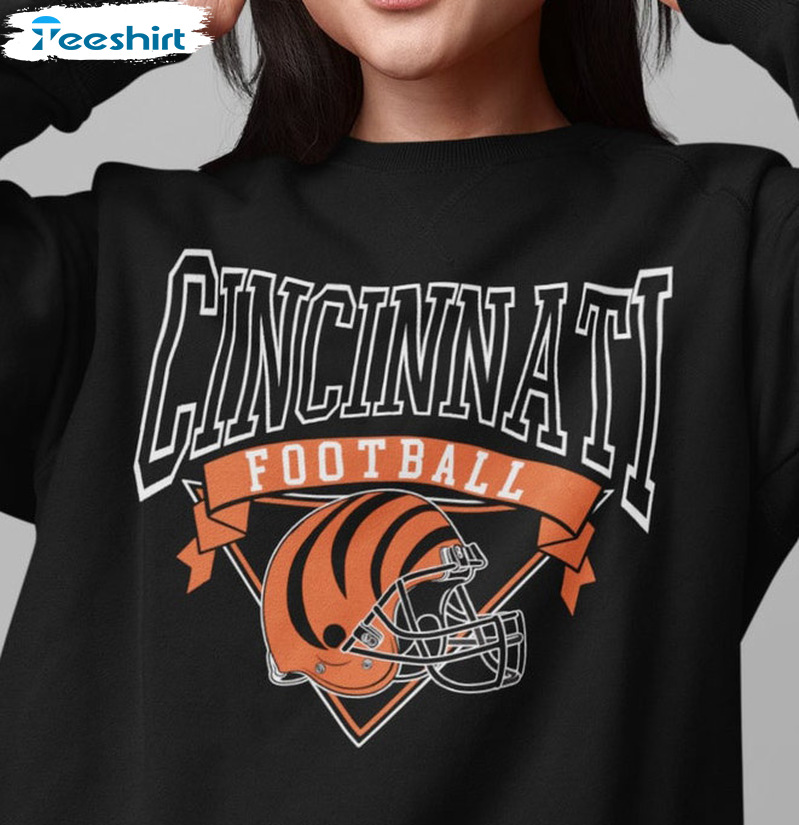 Cincinnati Football Shirt - Football Helmet Sweatshirt Vintage Style