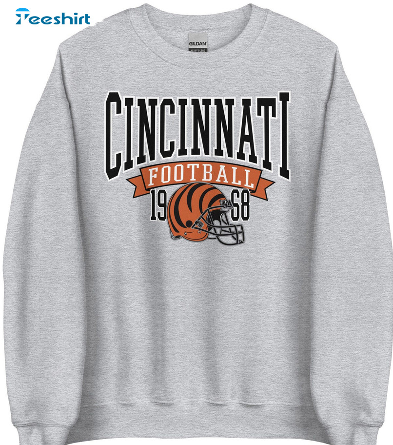 Cincinnati Football Shirt - Bengals Sweatshirt Crewneck Vintage Style