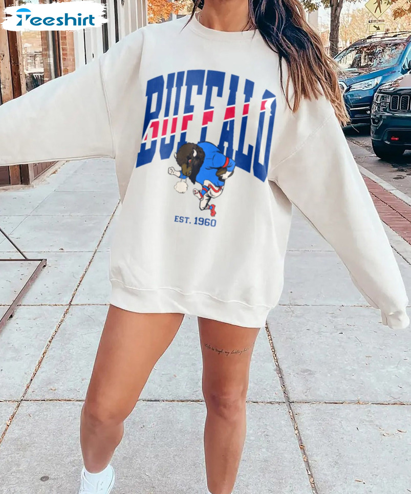 Vintage Style Buffalo Football Crewneck Sweatshirt ⋆ Vuccie