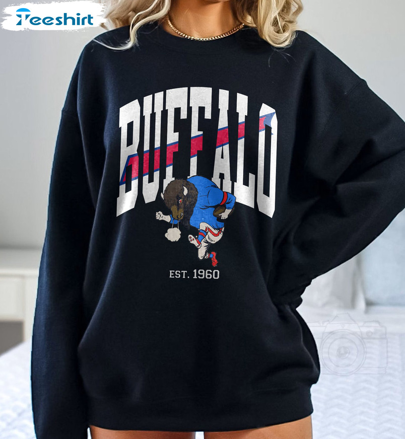 Buffalo Football 1960 NFL Football Crewneck Sweatshirt - Ink In Action