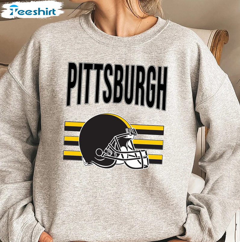 Steelers Football Bleached Shirt - Game Day Leopard Crewneck Sweater