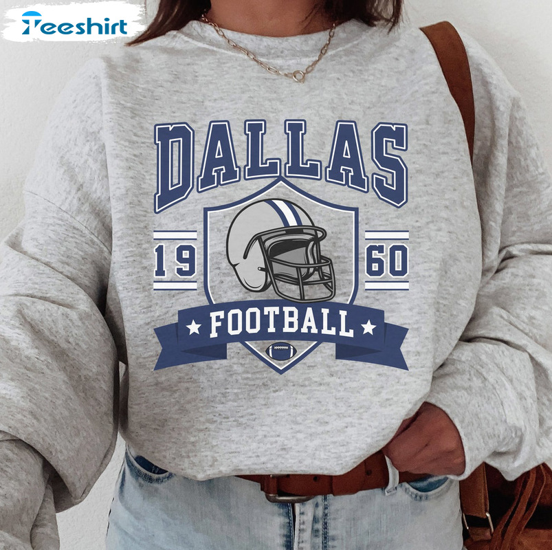 Dallas Football Shirt - Football Helmet Trending Short Sleeve Tee Tops